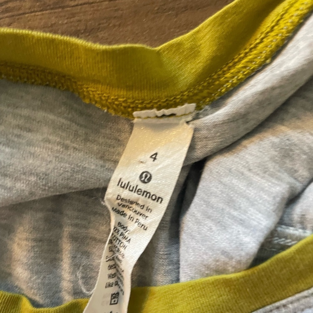 Lululemon Brunswick Muscle Tank Grey/Yellow Size 4 - Picture 6 of 6